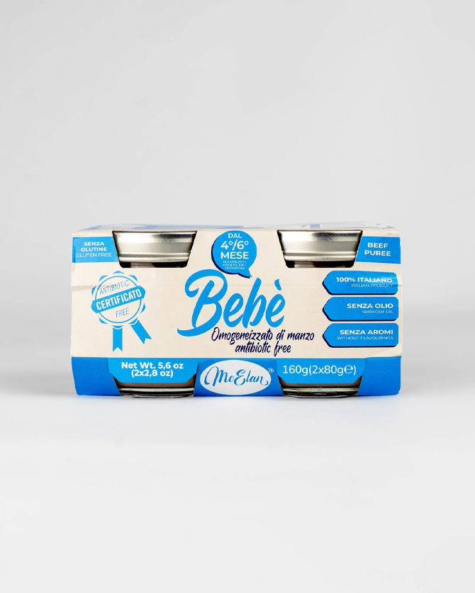 Bebè - omogenizzato di manzo senza residui antibiotici - Mc Elan